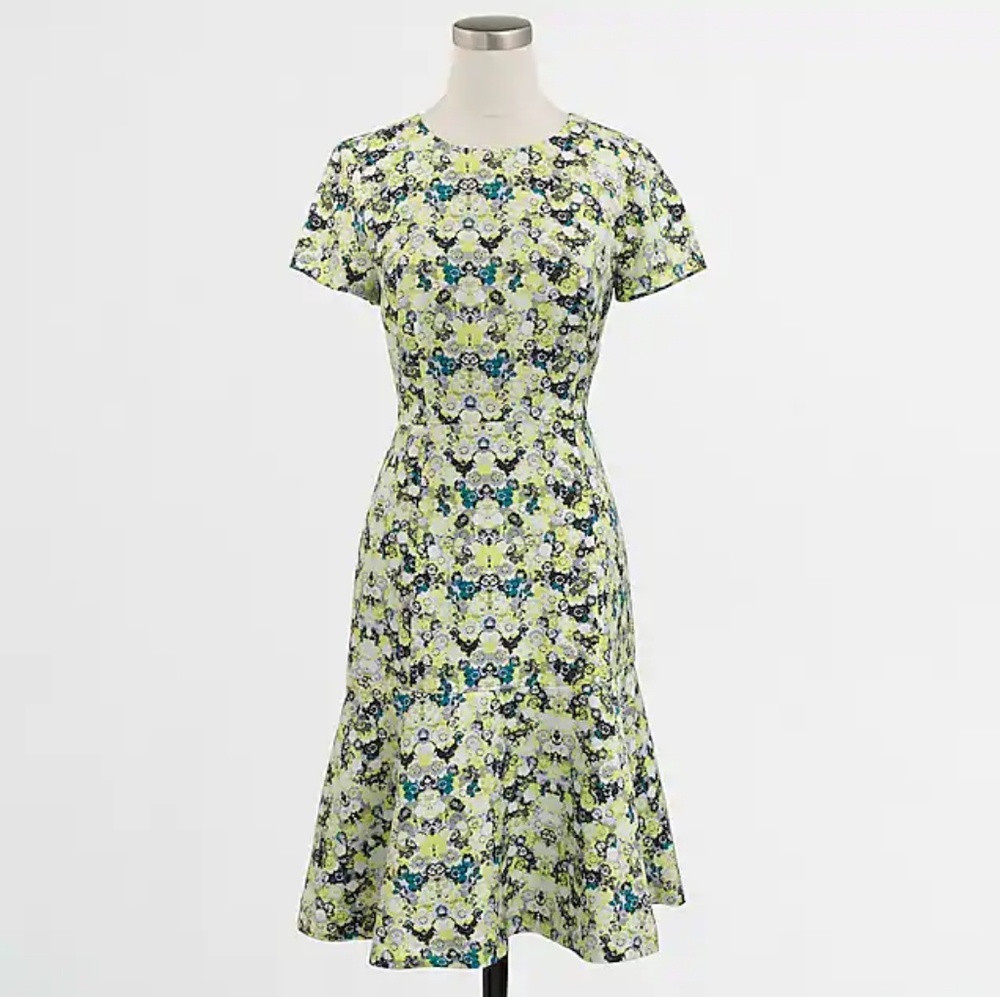 NWT J. Crew Floral Printed Flare Dress